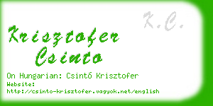 krisztofer csinto business card