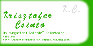 krisztofer csinto business card